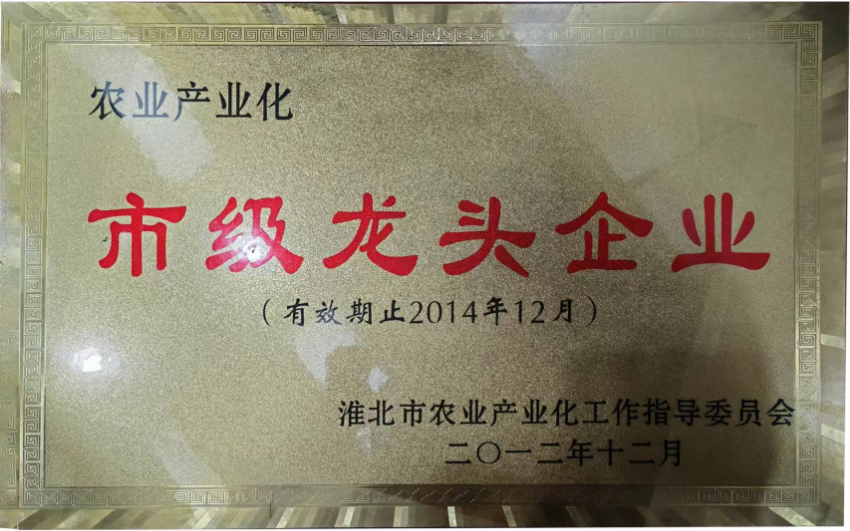 2012年12月市级龙头企业